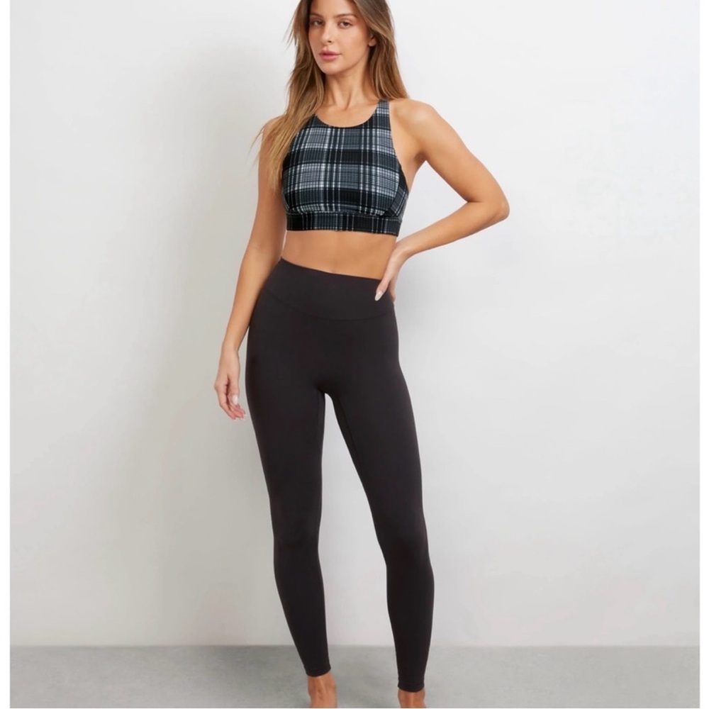 Stori Black and White Plaid Bra